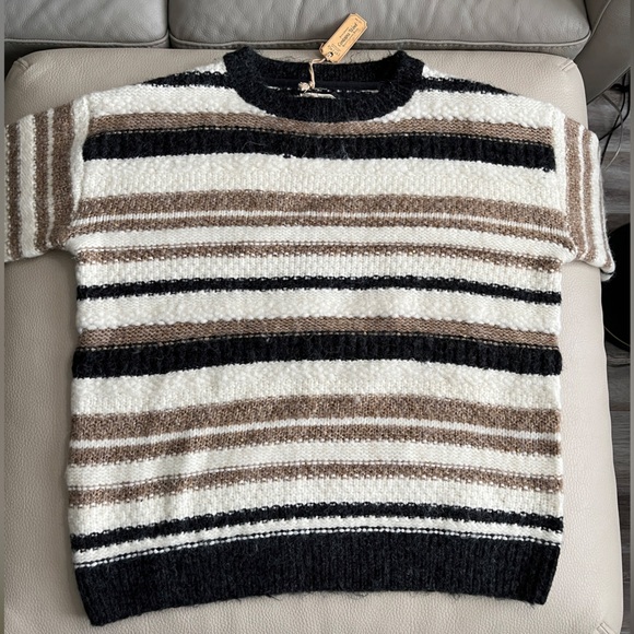 NWT - Fat Face Women’s Sparkle Striped Wool Blended Sweater - US 10/L - Picture 6 of 11